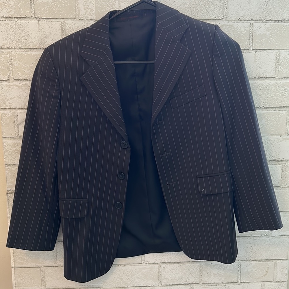 Perry Ellis Kids Black Striped Long Sleeve Blazer